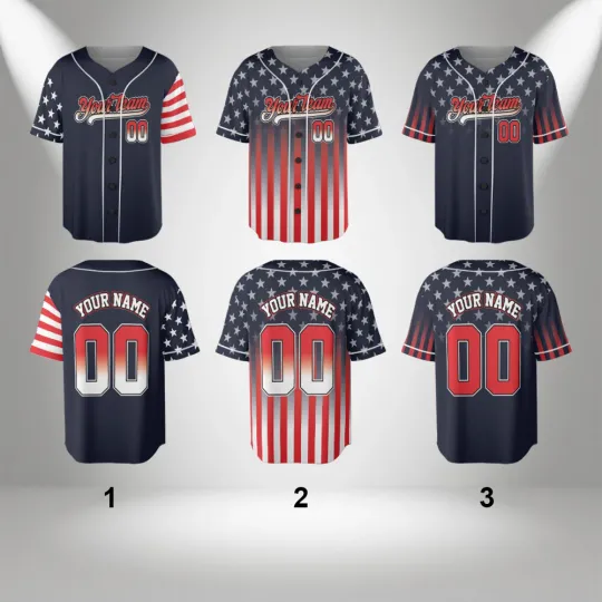 Personalized 4th Of July Baseball Jersey Patriotic Independence Day Jersey Gifts