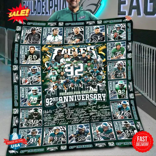 Philadelphia Eagles 92nd Anniversary 1933-2025 The Memories Blanket