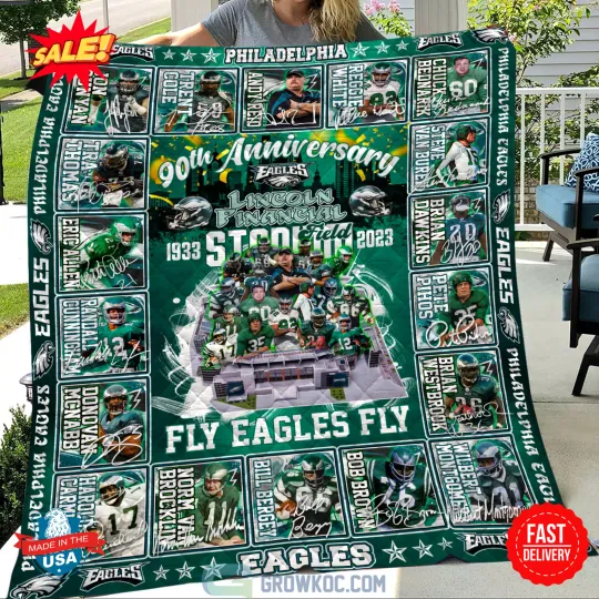 Philadelphia Eagles 90th Anniversary 1933-2023 Quilt Blanket