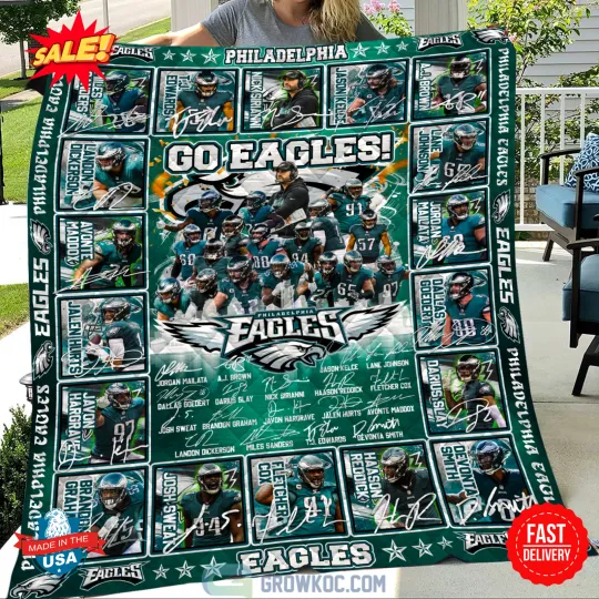 Philadelphia Eagles football Go Eagles Quilt Blanket