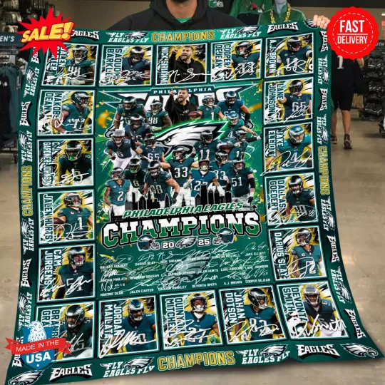 Philadelphia Eagles CHAMPIONS 2025 Blanket