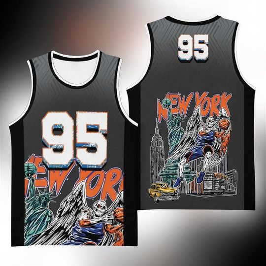 Retro 90s New York Basketball Team Skeleton Jersey, Knicks Basketball Team, Vintage Basketball Tee