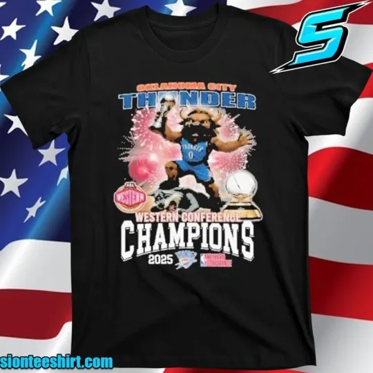 OKC Thunder Western Conference Champions 2025 Mascot T-Shirt