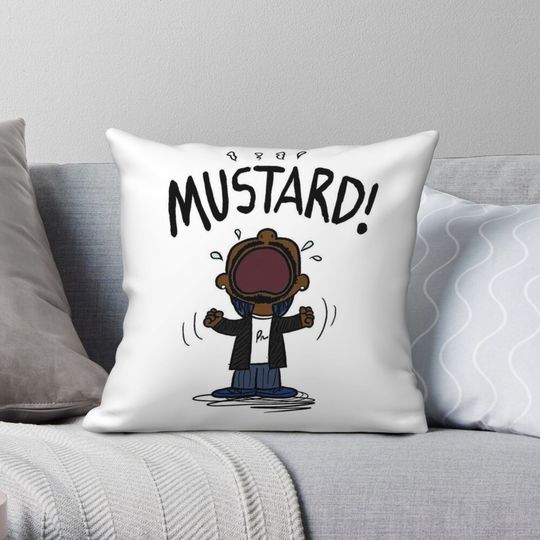 Kendrick Lamar Mustard Throw Pillow | Gift For Fan | Home Decor