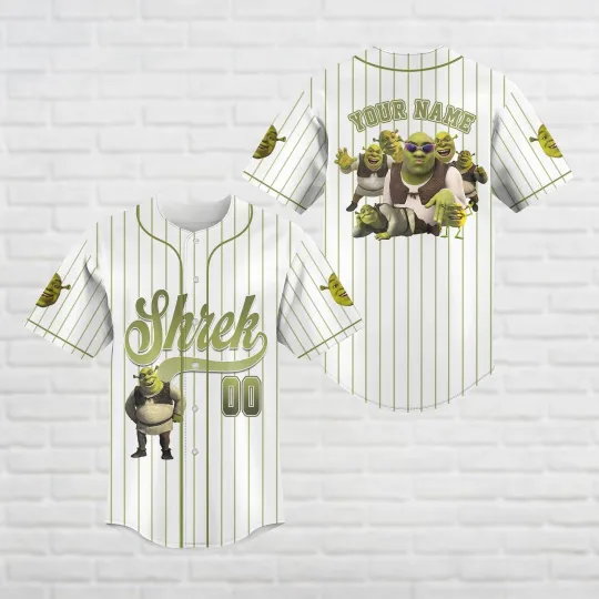 Personalized Shrek Jersey Shirt Fiona And Shrek Shirt Shrek Face Meme Baseball Jersey