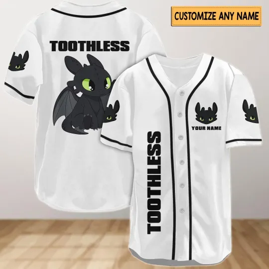 Custom Disney Toothless Baseball Jersey Cute Night Fury Shirt