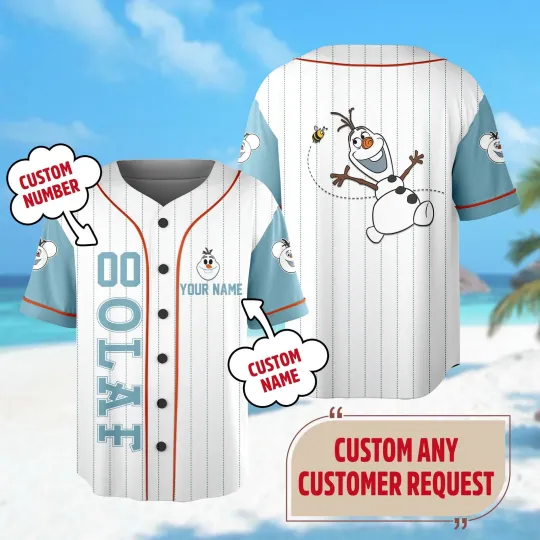 Personalized Snowman Baseball Jersey Custom Name Famous Snowman Baseball Jersey