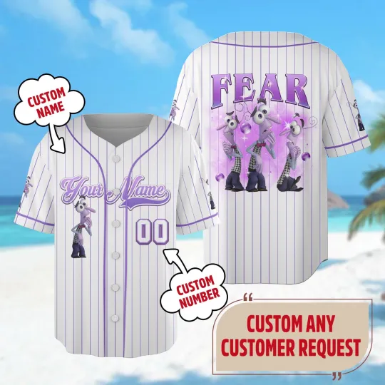 Personalized Fear Inside Out Baseball Jersey Inside Out Jersey Team Inside Out 2