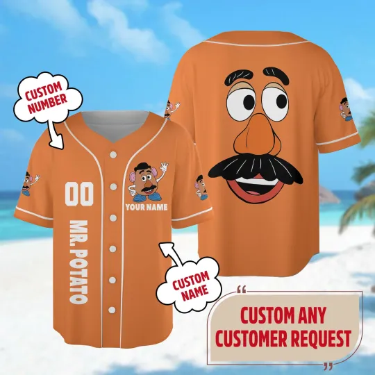 Personalized Mr Potato Baseball Jersey Toy Story Baseball Jersey