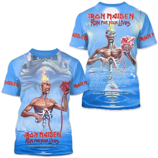 Iron Maiden Inspired Run For Your Lives World Tour 2025 – Licensed 3D T-Shirt