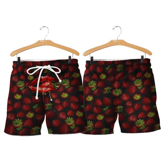 Strawberry Lips Shorts, Strawberry Shorts, Strawberry Shorts for Men