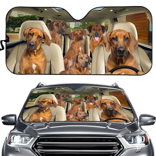 Rhodesian Ridgeback Car Sun Shade, Rhodesian Car Sunshade, Dog Lover Gifts