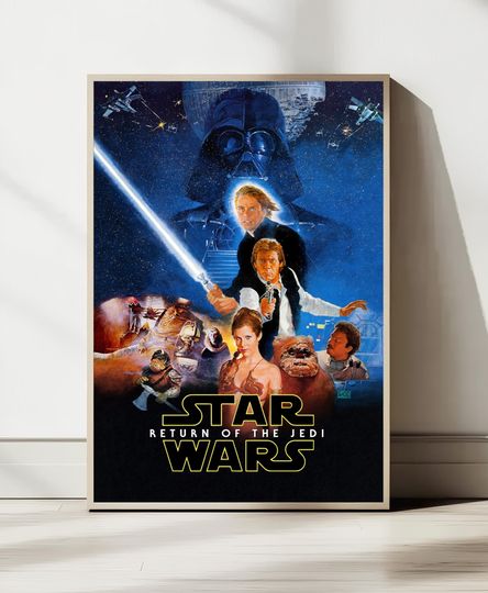 Return Of The Jedi Printable Movie Poster, Star Wars Wall Art Print, Home Decor