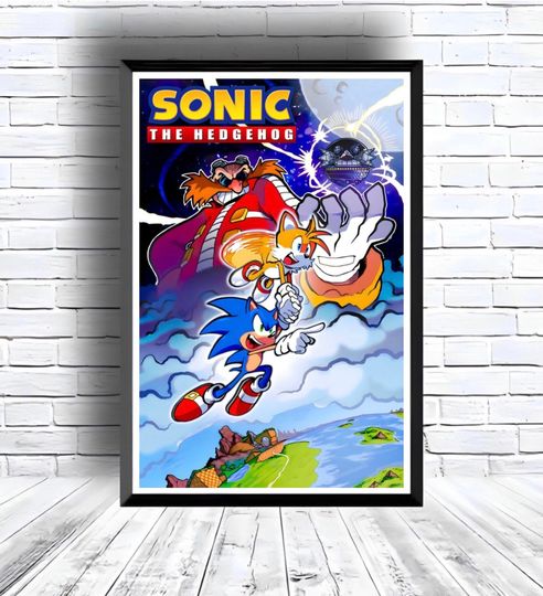 Sonic the Hedgehog Digital Download Poster for bedroom decor, party decor, game room decor