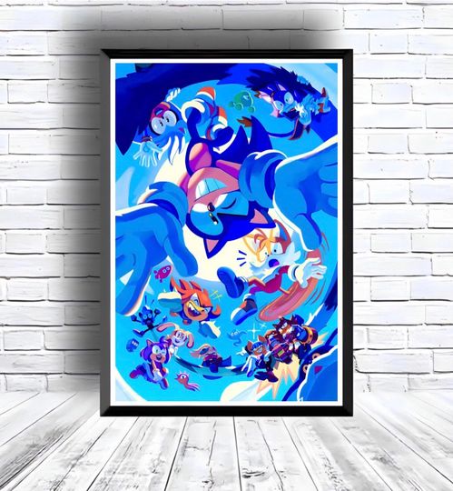 Sonic the Hedgehog Poster for bedroom decor, party decor, game room decor