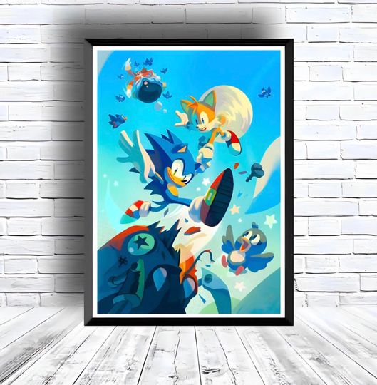 Sonic the Hedgehog Poster for bedroom decor, party decor, game room decor