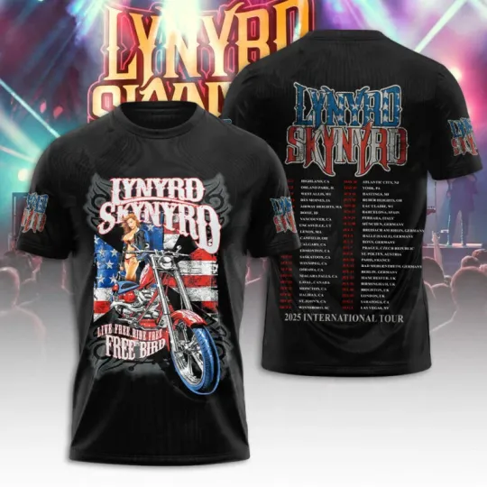 Lynyrd Skynyrd 3D Tour 2025 The Last Show Tour 2025 T-Shirt