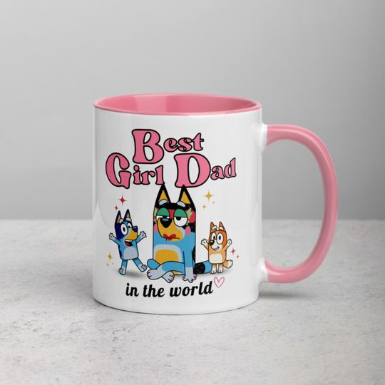 BlueyDad Dad Mug, Best Dad Ever Gift, Girl Dad Coffee Mug, Daddy Birthday, Fathers Day Gift from Daughter, BlueyDad Bandit Mug, Daddys Girl