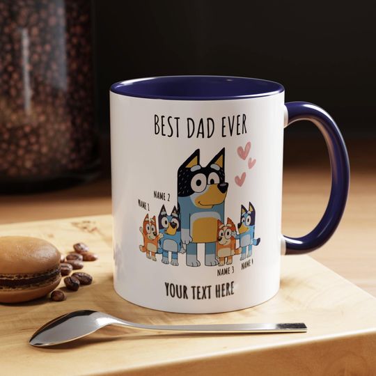 Personalized BlueyDad Mug, Best Dad Ever, BlueyDad Mug, Best Daddy Ever Mug, Girl Dad Mug, Fathers Day Gift from Girl, Daddy's Girl, Girl Dad