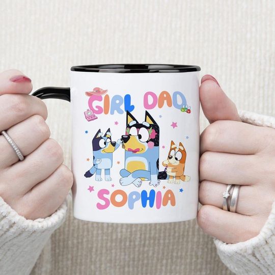 Custom Girl Dad BlueyDad mug, best dad ever, BlueyDad mug, best daddy ever mug, girl dad mug, Fathers day gift from girl, Daddys girl, girl dad