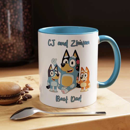 Personalized BlueyDad Mug, Best Dad Ever, BlueyDad Mug, Best Daddy Ever Mug, Dad Mug, Fathers Day Gift from Daughter, Fathers Day Gift from Son