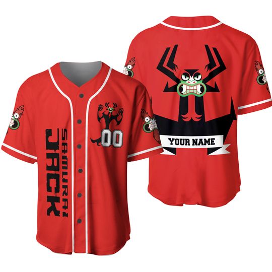 Personalized Samurai Jack Aku Baseball Jersey, Cartoon Baseball Team Outfit