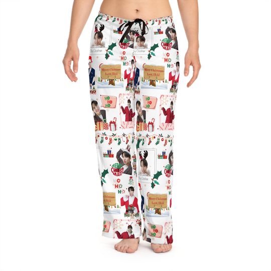 BTS Hobi Christmas Pajama Pants, Holiday kpop pajama pants