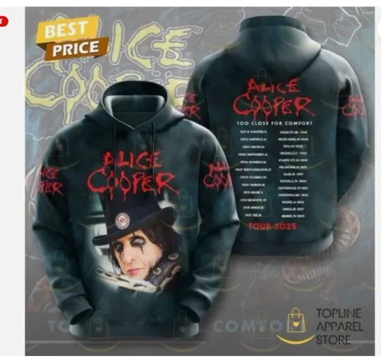 For Fan Alice Cooper 2025 Tour Too Hoodie 3d
