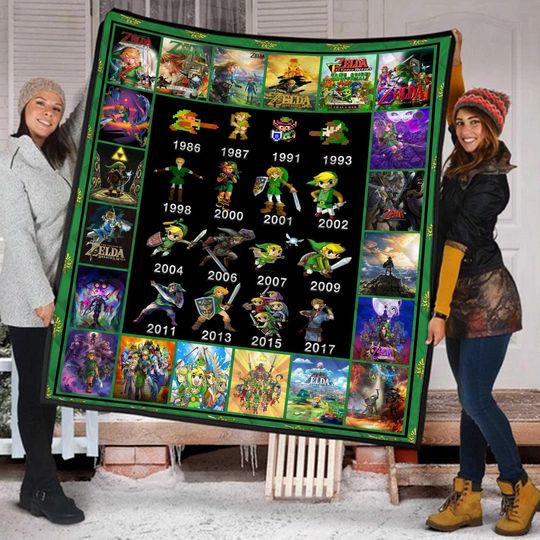 The Legend of Zelda Video Game Series Blanket, The Legend of Zelda Blanket, Custom Name Tears of the Kingdom Blanket, Gift For Birthday