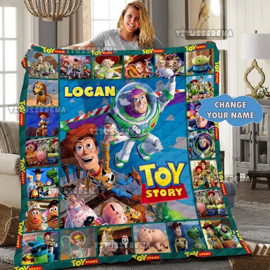 Personalized Toy Story Fleece Blanket, Sheriff Woody Blanket, Buzz Lightyear Blanket, Disney Toy Story Blanket