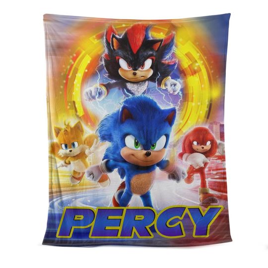 Custom Sonic The Hedgehog 3 Blanket, Personalized Shadow Hedgehog Blanket, Custom Shadow Sonic Blanket, Sonic Blanket, Birthday Blanket