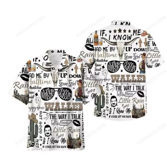 Wallen Western Hawaiian Shirt, Western Country Music Summer Concert Outfit