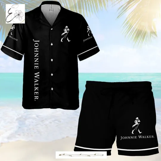 Johnnie Walker 3D Combo Hawaiian Shirt & Beach Shorts