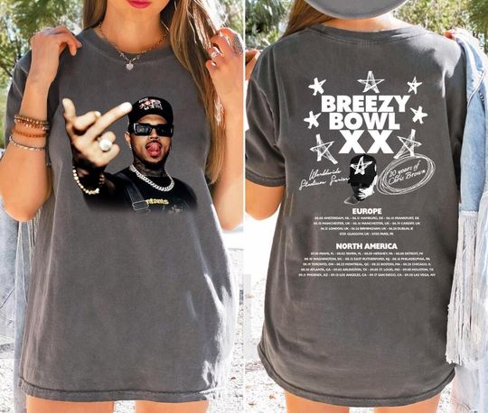 Chris Brown Breezy Bowl XX Tour Double Sided T-Shirt, Chris Brown Album Tee, Cb Tour 2025 Shirt