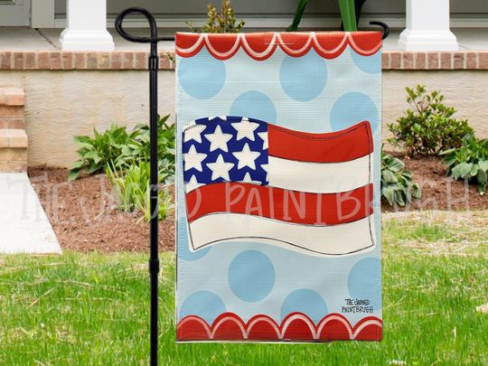American Patriotic Garden Flag - Fourth of July Red White and Blue Flag