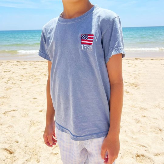 1776 USA Flag T-Shirt | Fourth of July Tee for Kids | Patriotic Kids Shirt