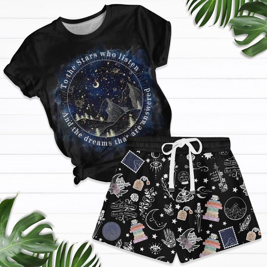 Velaris T-shirt And Shorts, To The Stars Who Listen And The Dreams That Are Answered Shirt, A Court Of Thorns And Roses, Bookist Lover
