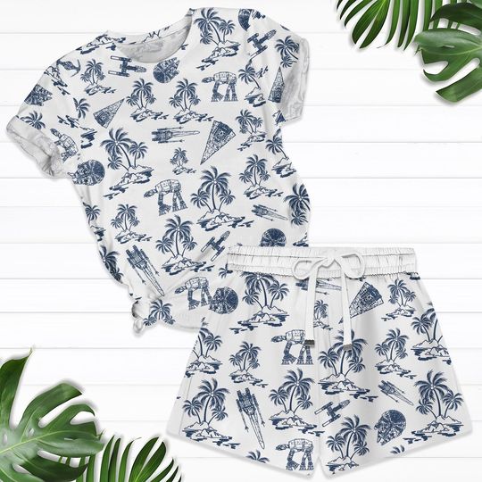Star Wars T-Shirt And Shorts, Disney Pajamas Set, Spaceship Shirt, Movie Beach Shirt, Family Disney Vacation Shirt, Gifts For Her Girls