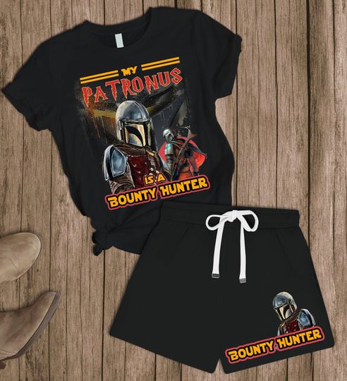 Disney Star Wars T-Shirt And Shorts, Bounty Hunter Shirt, The Mandalorian Tee, Magic Kingdom, Movie Pajamas Set, Disney Family Trip
