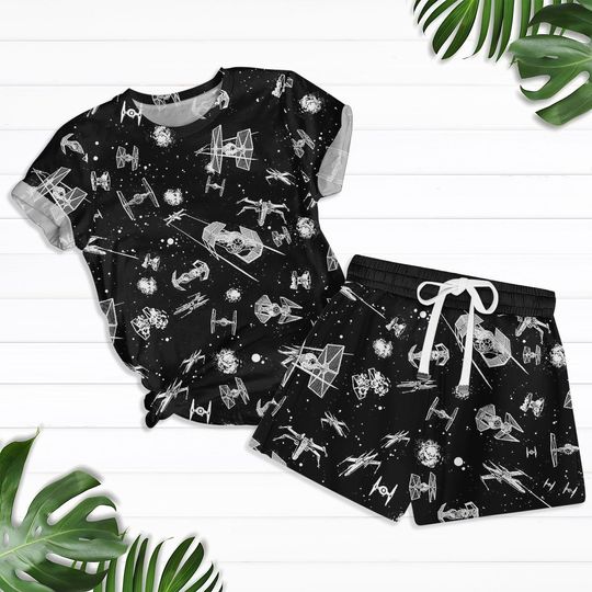 Disney Star Wars Two Sided T-Shirt And Shorts, Retro Star Wars Movie Shirt, Darth Vader Shirt, Galaxy's Edge Shirt, Spaceship Shirt