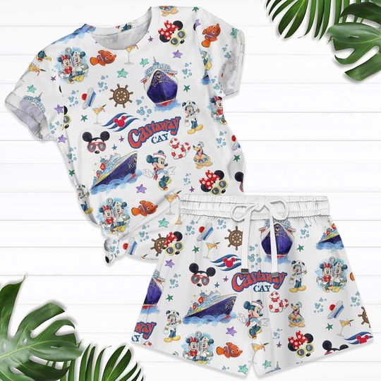 Mickey And Friends Cruise T-Shirt And Shorts, Mickey Mouse Pajamas Set, Mickey Cruise Shirt, Disney Cruise Family Shirt, Gift For Her