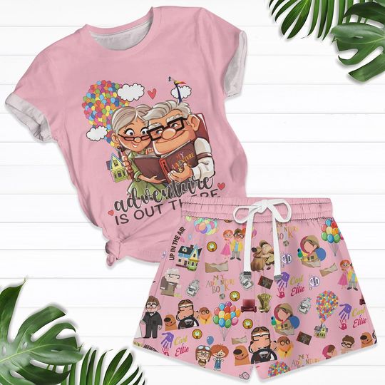 Carl And Ellie T-Shirt And Shorts, Disney Up Movie Shirt, Disneyland Lover Shirt, Adventure Is Out There, Pixar Up Shirt, Honeymoon Tee