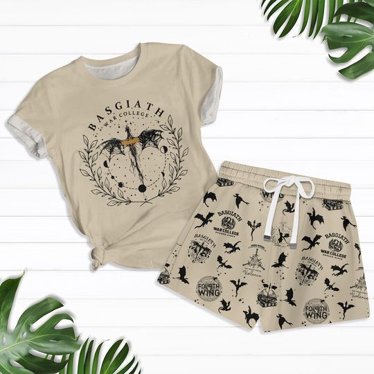 Fourth Wing T-Shirt And Shorts, Basgiath War College Shirt, Dragon Rider, Violet Sorrengail, Xaden Riorson, Riders Quadrant,Reader Gift
