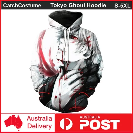 Anime Toky Ghoul Hoodie 3D Print Casual Sweatshirt Sweater Pullover Coat Unisex