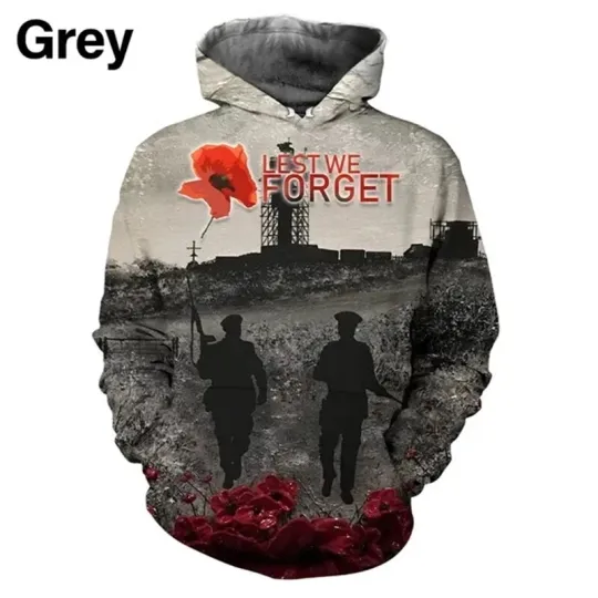 Lest We Forget Collection - Tribute Hoodies with Remembrance Poppy Designs