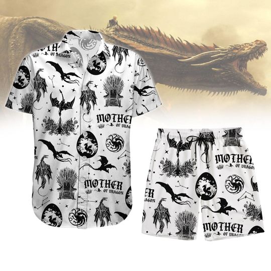 Mother Of Dragons Button Shirt Shorts, Dragon Lover Button Down Shirt, Bookish Dragon Rider Hawaii Short, Basgiath War College Shirt