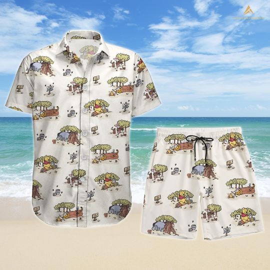 Winnie The Pooh Button Shirt, Pooh And Friends Hawaii Shirt, Eeyore Linen Shirt, Pooh And Friends Shirt Shorts, Disneyland Trip Shirt