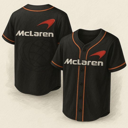Discover McLaren Racing Baseball Jersey - 3D F1 Sports Car Shirt for Men - Formula One Racing Fan Gift