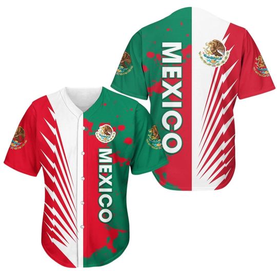 Mexico Baseball Jersey, Mexican Flag Shirt, Patriotic Mexico Tee, Mexico Pride Jersey, Cinco De Mayo Shirt, Mexican Heritage Clothing