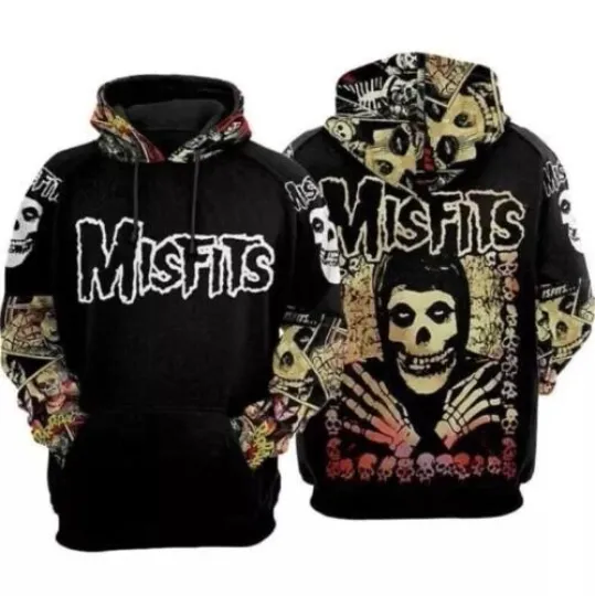 Misfits Punk Rock Band Skull Skeleton For Fan 3D Hoodie Gift